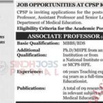 College of Physicians and Surgeons Pakistan CPSP Jobs Karachi 2024