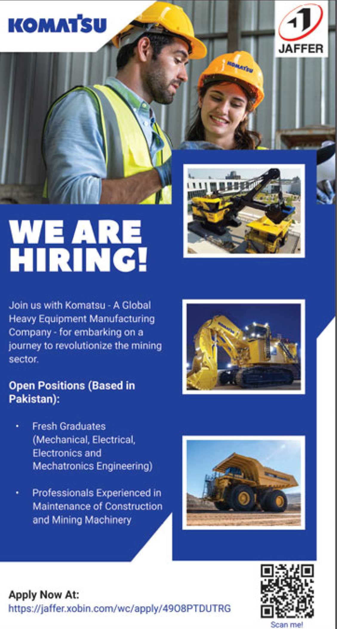 KOMATSU Hiring Fresh Graduates and Professionals