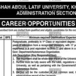 Shah Abdul Latif University (SALU) Jobs Registrar Controller of Examination