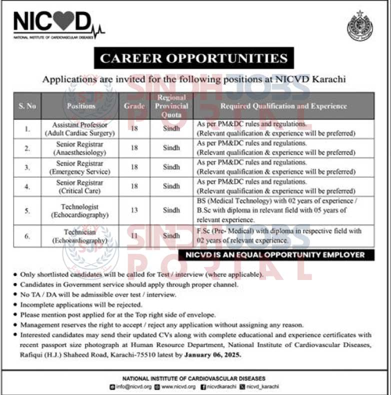 NICVD CAREER OPPORTUNITIES