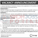 Career Opportunity General Manager (Drilling Operations)