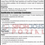 Job Opportunity Fazaia Degree College Faisal, Karachi