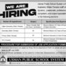 Teaching Staff Required at Usman Public School System (MaleFemale)