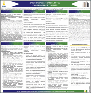 ZTBL Jobs 2025 – Zarai Taraqiati Bank Limited Career Opportunities